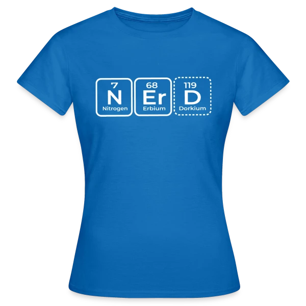 Maquette de T-shirt Femme « Élément Scientifique : Le Look Geek Chic » à personnaliser