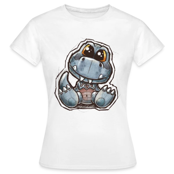 Maquette de T-shirt Femme « P'tit Dino Mignon » à personnaliser