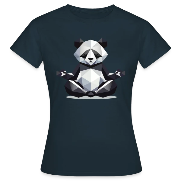 Maquette de T-shirt Femme « Panda Zen Géométrique : Harmonie Minimaliste » à personnaliser
