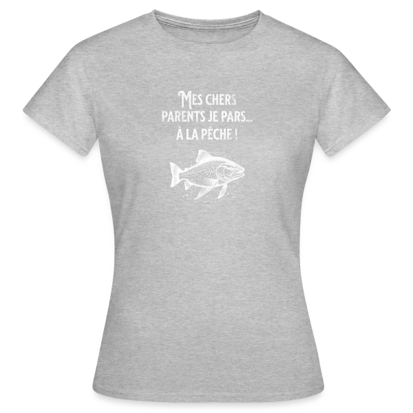 Maquette de T-shirt Femme « Humour Pêche : La Truite Élégante » à personnaliser