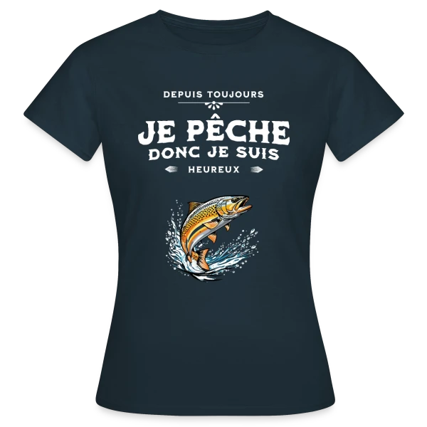 Maquette de T-shirt Femme « Pêche & Bonheur : Le T-shirt Coloré » à personnaliser