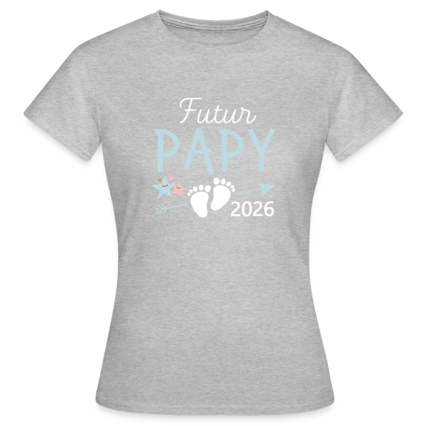 Maquette de T-shirt Femme « Annonce Grossesse "Futur Papy 2026" - Bientôt Grand-Père » à personnaliser