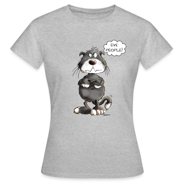 Maquette de T-shirt Femme « Chat grincheux "Ew People" - Humour félin » à personnaliser