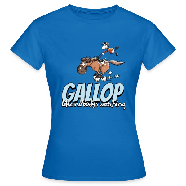 Maquette de T-shirt Femme « Galope comme si personne ne te regardait - Cheval Cartoon » à personnaliser