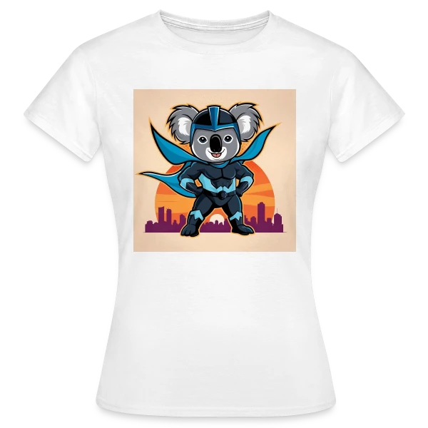 Maquette de T-shirt Femme « Super Koala Héroïque » à personnaliser