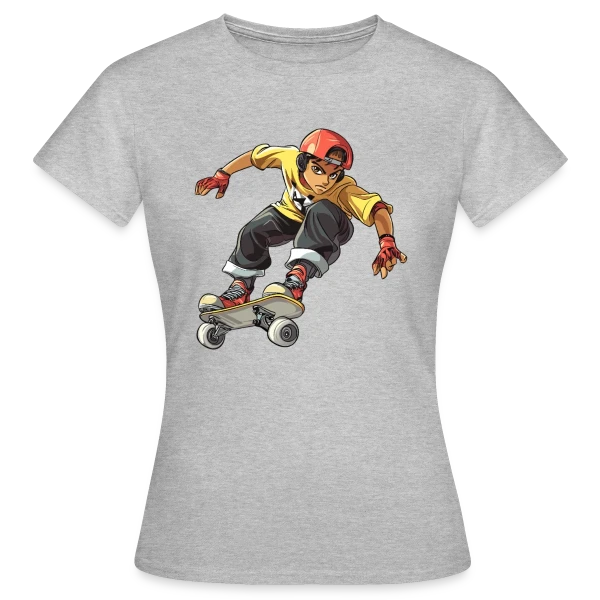Maquette de T-shirt Femme « Esprit Skateboarder » à personnaliser