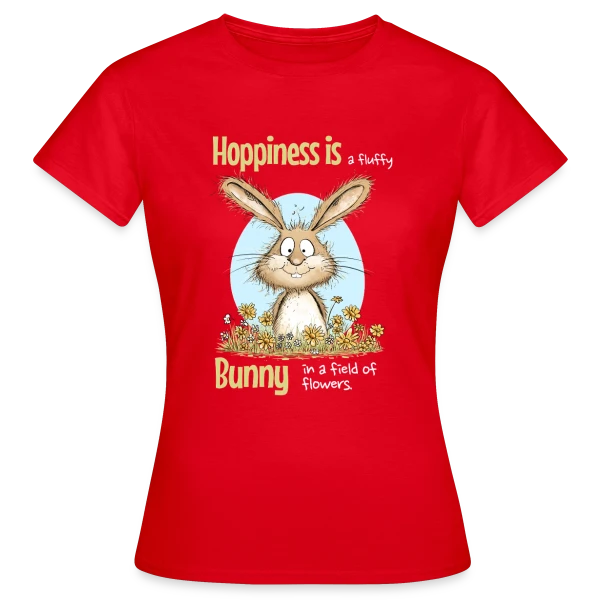 Maquette de T-shirt Femme « Lapin Printanier et Pâques » à personnaliser