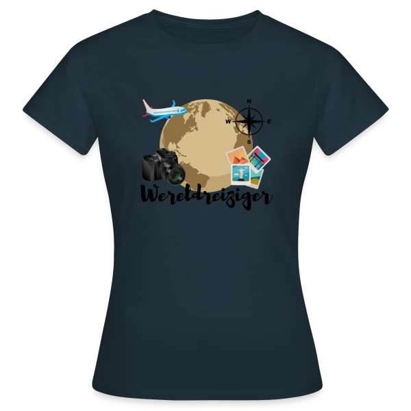 Maquette de T-shirt Femme « Voyageur du Monde Aventure » à personnaliser