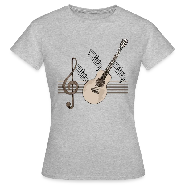 Maquette de T-shirt Femme « Guitare Addict » à personnaliser