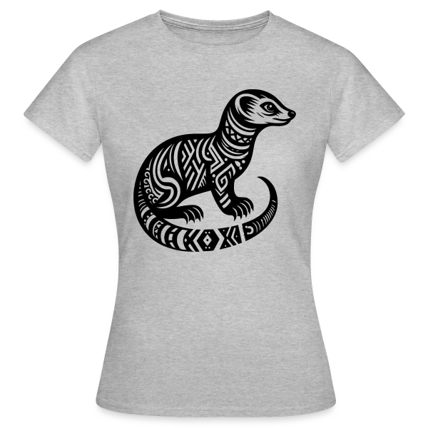 Maquette de T-shirt Femme « Mangouste Tribale : Esprit Sauvage » à personnaliser