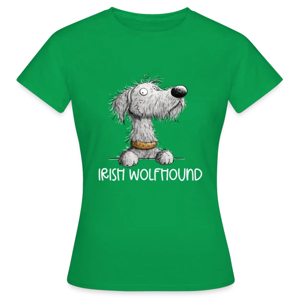 Maquette de T-shirt Femme « Chien Cartoon Lévrier Irlandais - Envie de promenade » à personnaliser