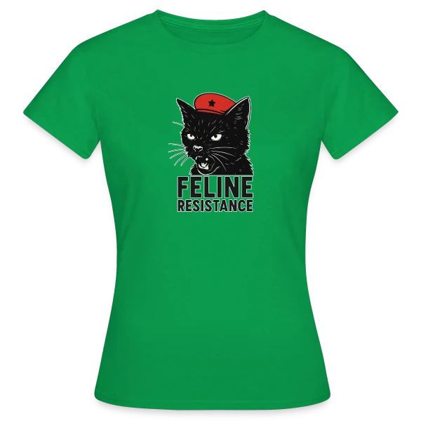 Maquette de T-shirt Femme « Chat Noir Révolutionnaire » à personnaliser