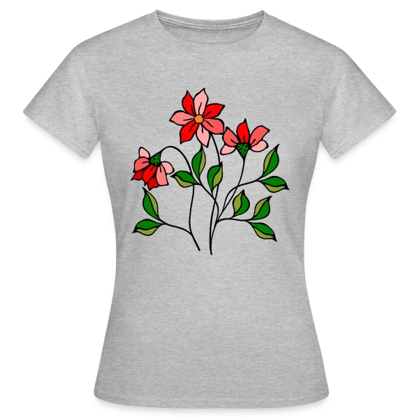 Maquette de T-shirt Femme « Fleurs Épanouies » à personnaliser