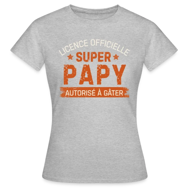Maquette de T-shirt Femme « 'Licence Papy Officielle' – Humour Grand-Père » à personnaliser