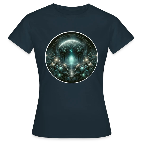 Maquette de T-shirt Femme « Forêt Mystique Enchantée » à personnaliser