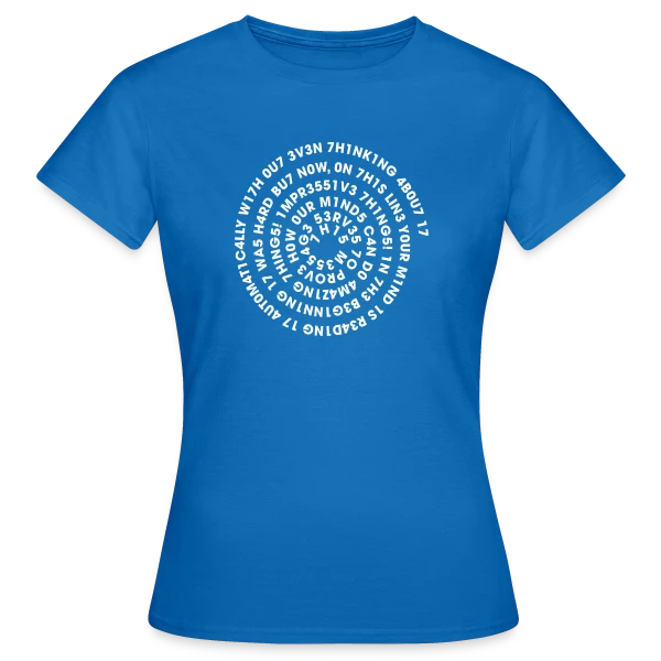 Maquette de T-shirt Femme « Leetspeak Flex Spiral - Code & Geek » à personnaliser