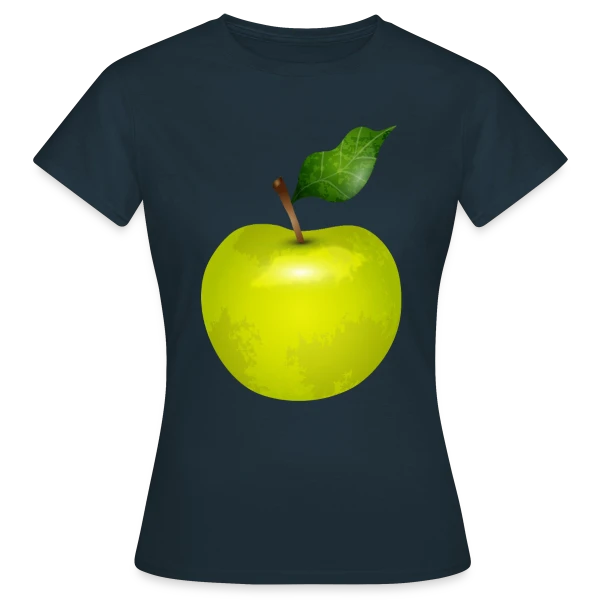 Maquette de T-shirt Femme « Pomme Verte Éclatante » à personnaliser