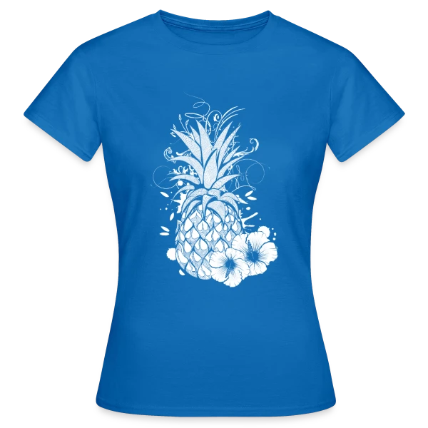 Ananas Tropical Blanc Stylisé sur T-shirt Femme