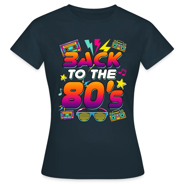 Maquette de T-shirt Femme « Retour aux Années 80 Flashy » à personnaliser