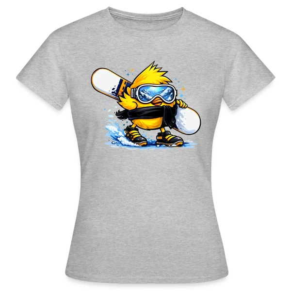 Maquette de T-shirt Femme « Snowboardeur Déglingué » à personnaliser
