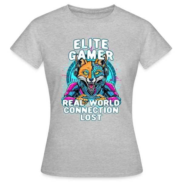 Maquette de T-shirt Femme « Élite Gamer : Connexion Fox Humour Geek » à personnaliser