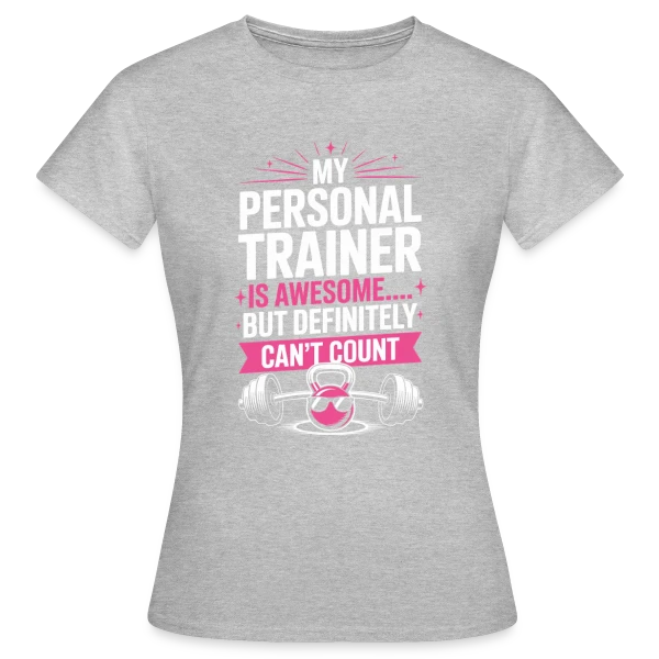 Maquette de T-shirt Femme « Mon Coach Personnel au Fitness Studio » à personnaliser