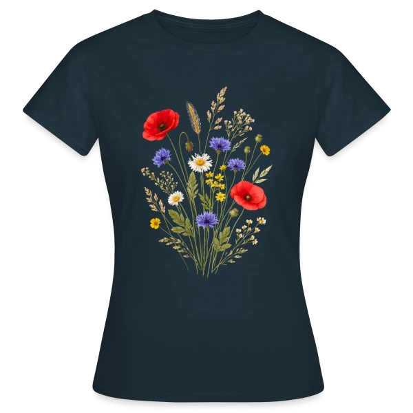 Maquette de T-shirt Femme « Fleurs Sauvages - Esprit Bohème Nature » à personnaliser