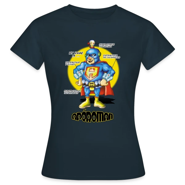 Maquette de T-shirt Femme « Apéro Man : Le Héros » à personnaliser