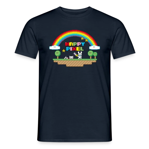 Happy Pixel : Humour Décalé Rétro Pixel Art sur T-shirt homme