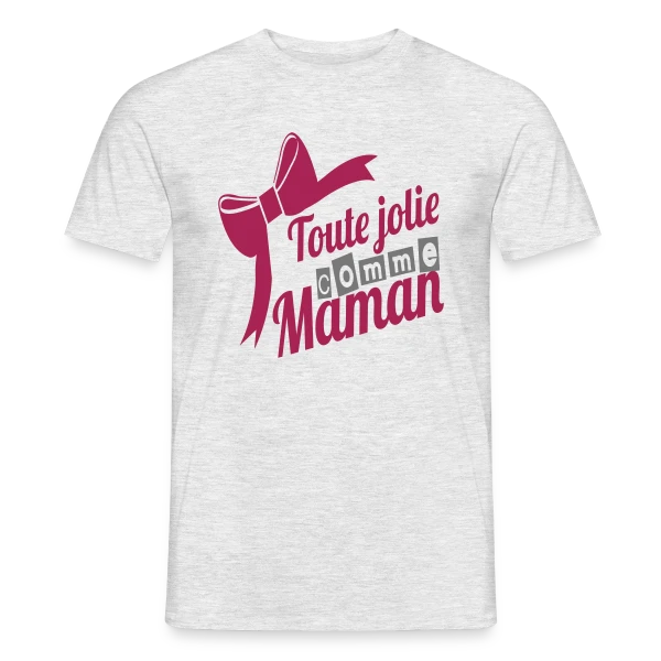 Maquette de T-shirt homme « Aussi Jolie Que Maman » à personnaliser