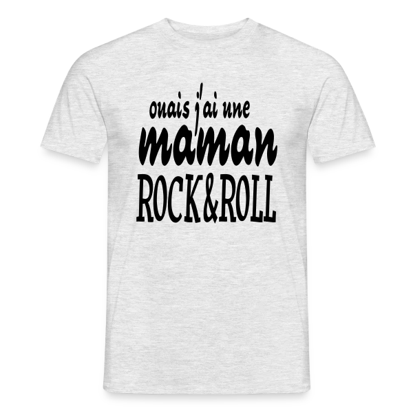 Maquette de T-shirt Homme « Maman Rock'n'Roll » à personnaliser