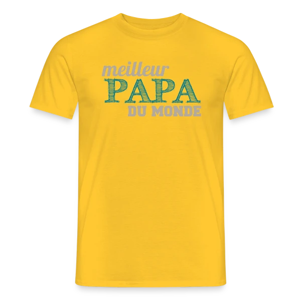 Maquette de T-shirt homme « Le Meilleur Papa du Monde - Cadeau Fête des Pères Original » à personnaliser