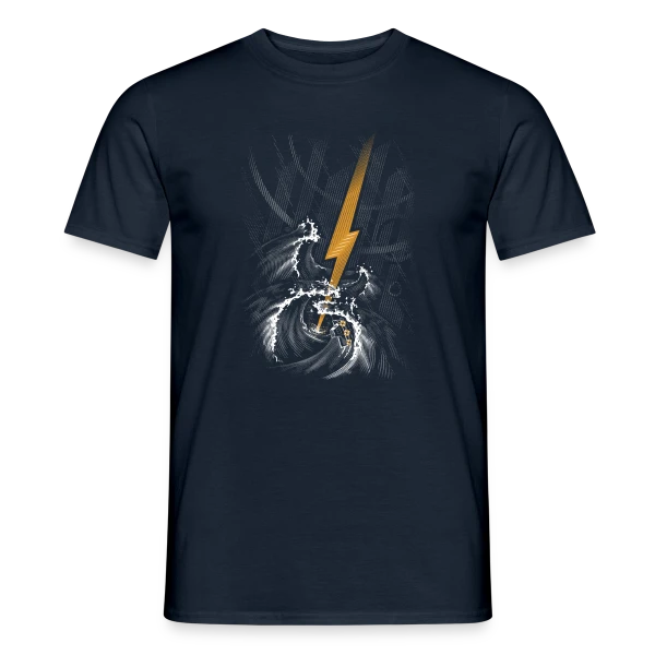 Maquette de T-shirt homme « Symphonie Orageuse » à personnaliser