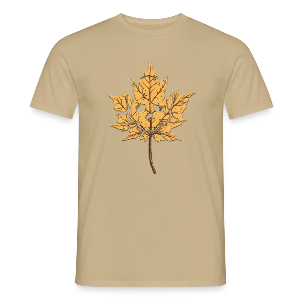 Maquette de T-shirt homme « Feuille Morte Stylisée » à personnaliser
