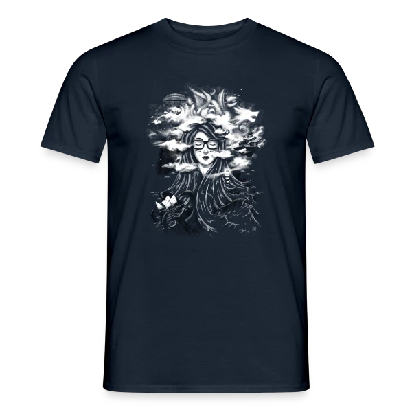 Maquette de T-shirt homme « Monde Onirique » à personnaliser