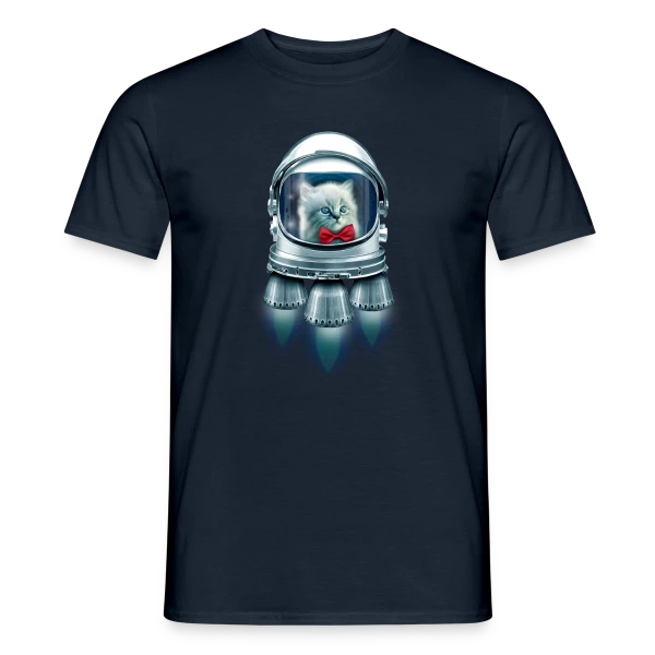Chat Astronaute Élégant sur T-shirt homme