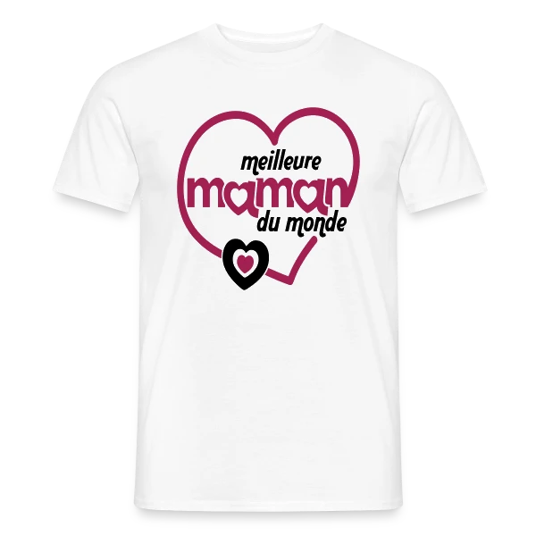 Maquette de T-shirt homme « La Meilleure Maman du Monde » à personnaliser