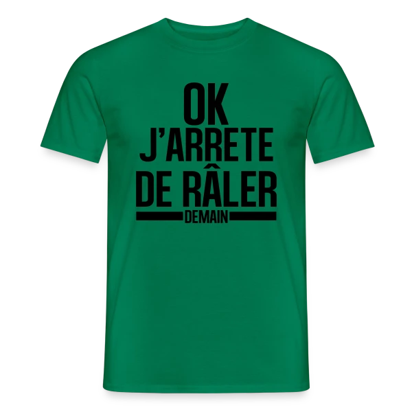Maquette de T-shirt homme « Humour : Ok, J'arrête de Râler ! (Promis ou Presque) » à personnaliser