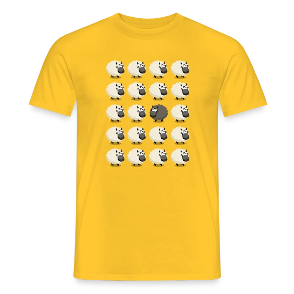 Maquette de T-shirt homme « Mouton Noir : L'Esprit Libre » à personnaliser