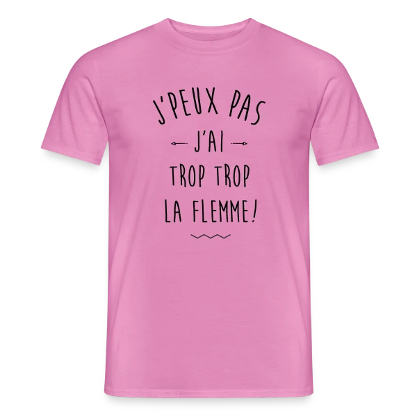 Maquette de T-shirt homme « La Flemme Extrême : Vraiment Trop ! » à personnaliser