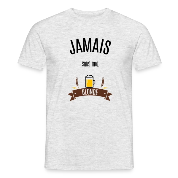 Maquette de T-shirt homme « Jamais Sans Ma Blonde : Déclaration Humoristique » à personnaliser