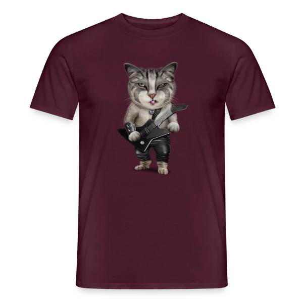 Maquette de T-shirt Homme « Metalcat : Le Chat Métalleux » à personnaliser