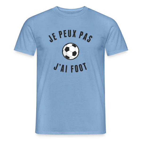 Maquette de T-shirt homme « "Je Peux Pas, J'ai Foot" - L'Excuse Parfaite » à personnaliser