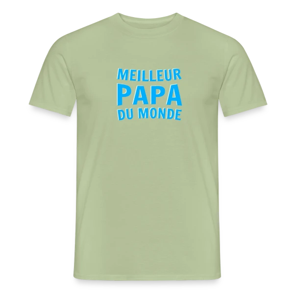 Maquette de T-shirt homme « "Meilleur Papa du Monde" » à personnaliser