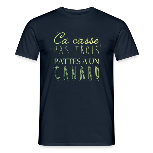 Maquette de T-shirt homme « Ça Casse Pas Trois Pattes » à personnaliser