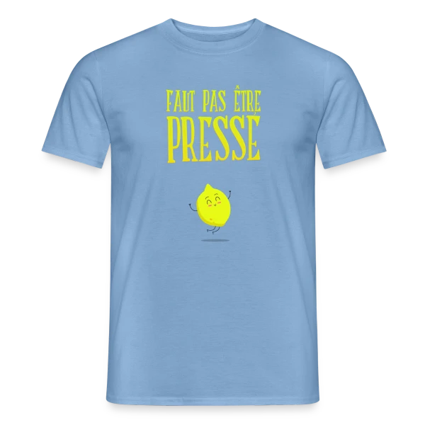 Maquette de T-shirt homme « Pas Pressé : L'Art de Prendre Son Temps » à personnaliser
