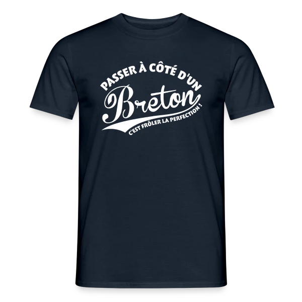 Maquette de T-shirt homme « Perfection Bretonne » à personnaliser