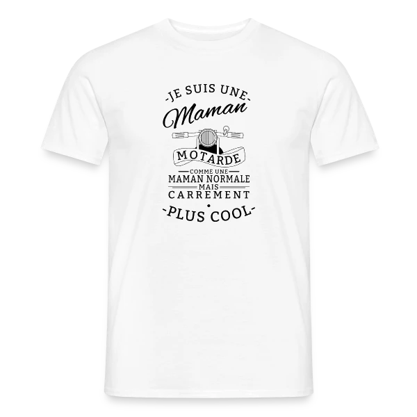 Maquette de T-shirt homme « Maman Motarde : L'Asphalte au Coeur » à personnaliser