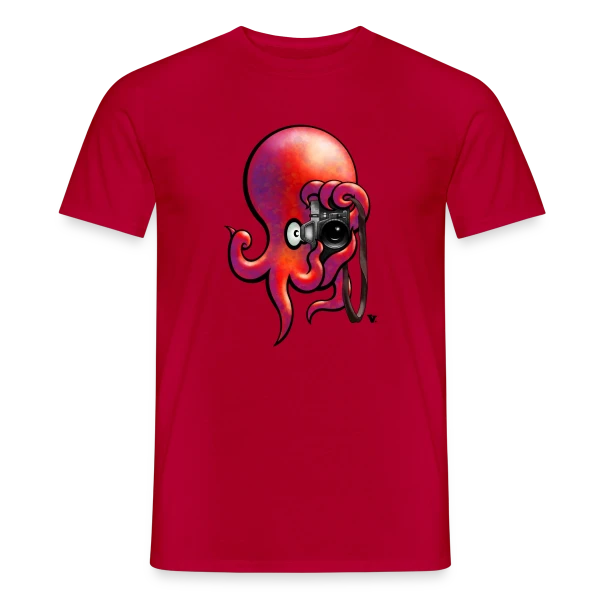 Maquette de T-shirt homme « Poulparazzi - Le paparazzi des fonds marins » à personnaliser