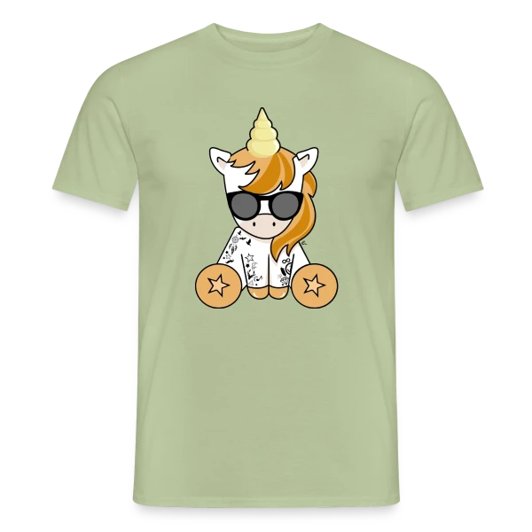 Maquette de T-shirt homme « Licorne Hipster Stylée » à personnaliser